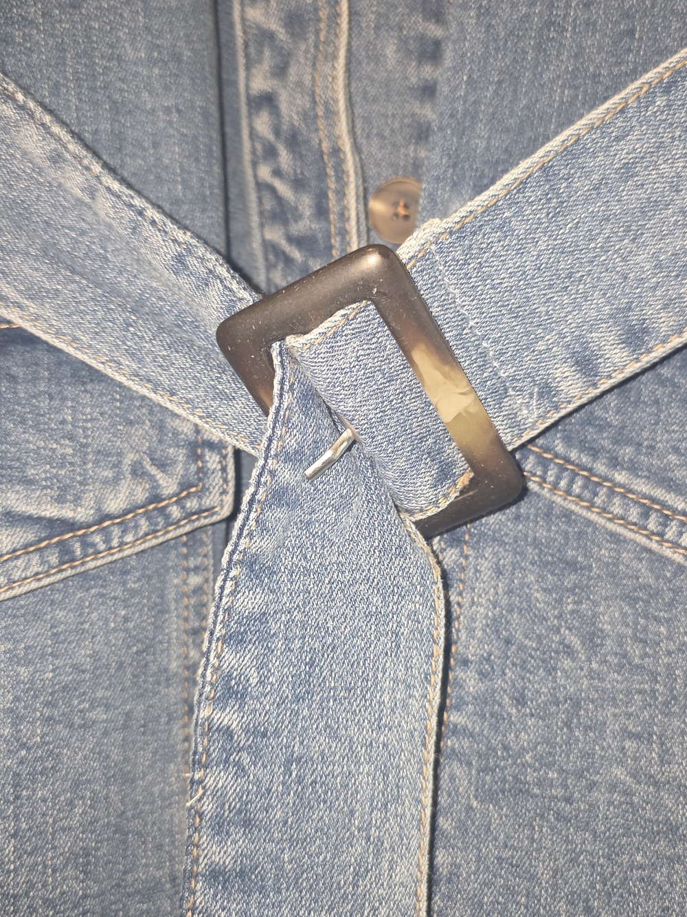 Eloquii Blue Denim Button-Front Dress - Picture 5 of 5